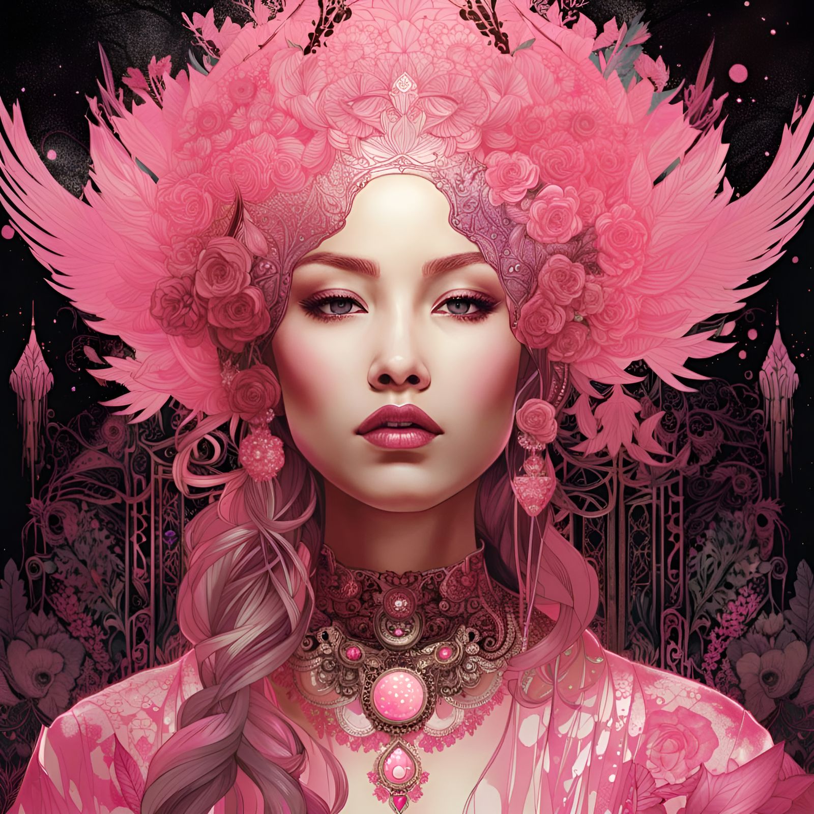 Radiant Princess Aurora Portrait in Digital Painting Style