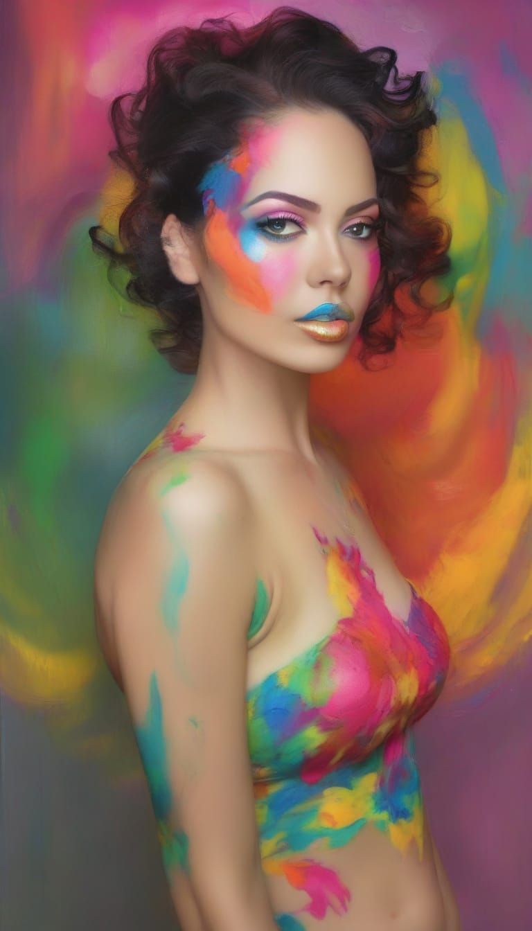 Sultry, Vibrant Goddess in Ethereal Beauty