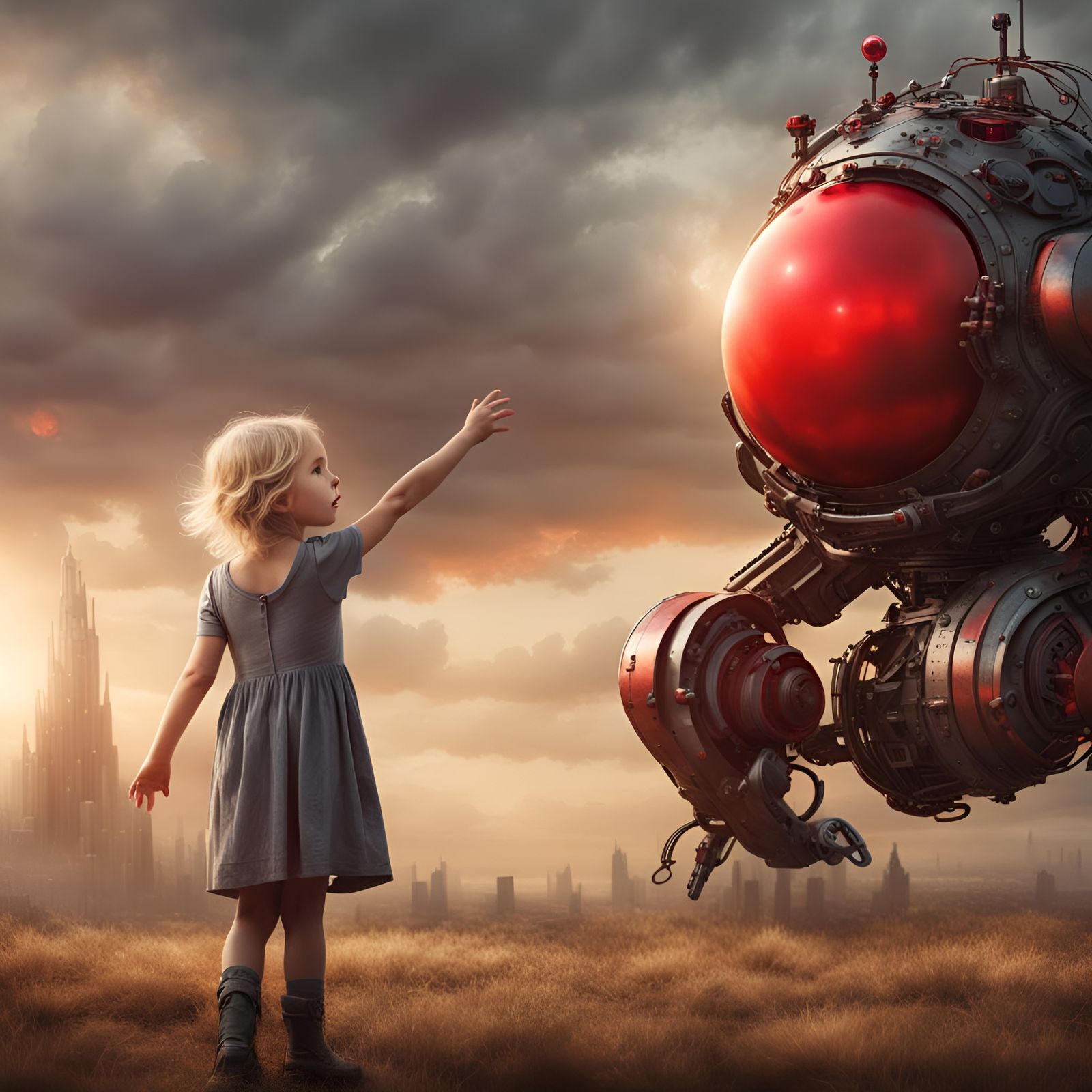 Little Blonde Girl with a Red Sphere