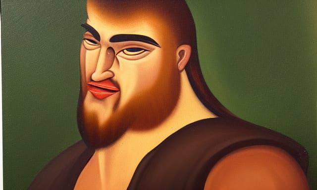 Balkan Ogre Portrait as Oil Painting