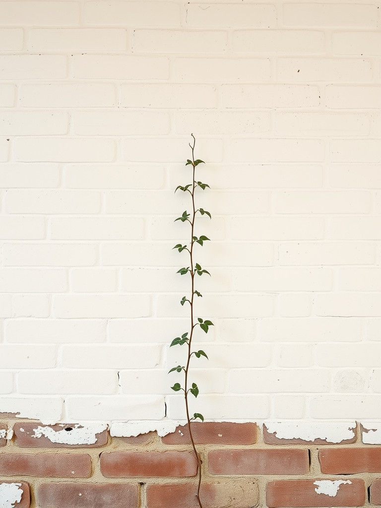 Rustic Brick Wall with Ivy, Rural Aesthetic
