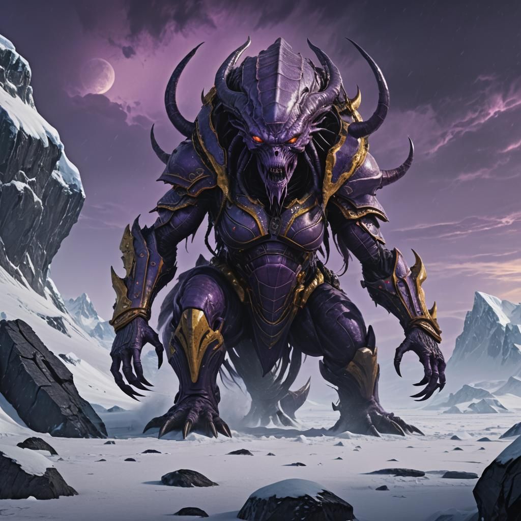 Alien Serapede Invasion: Dark Fantasy Concept Art