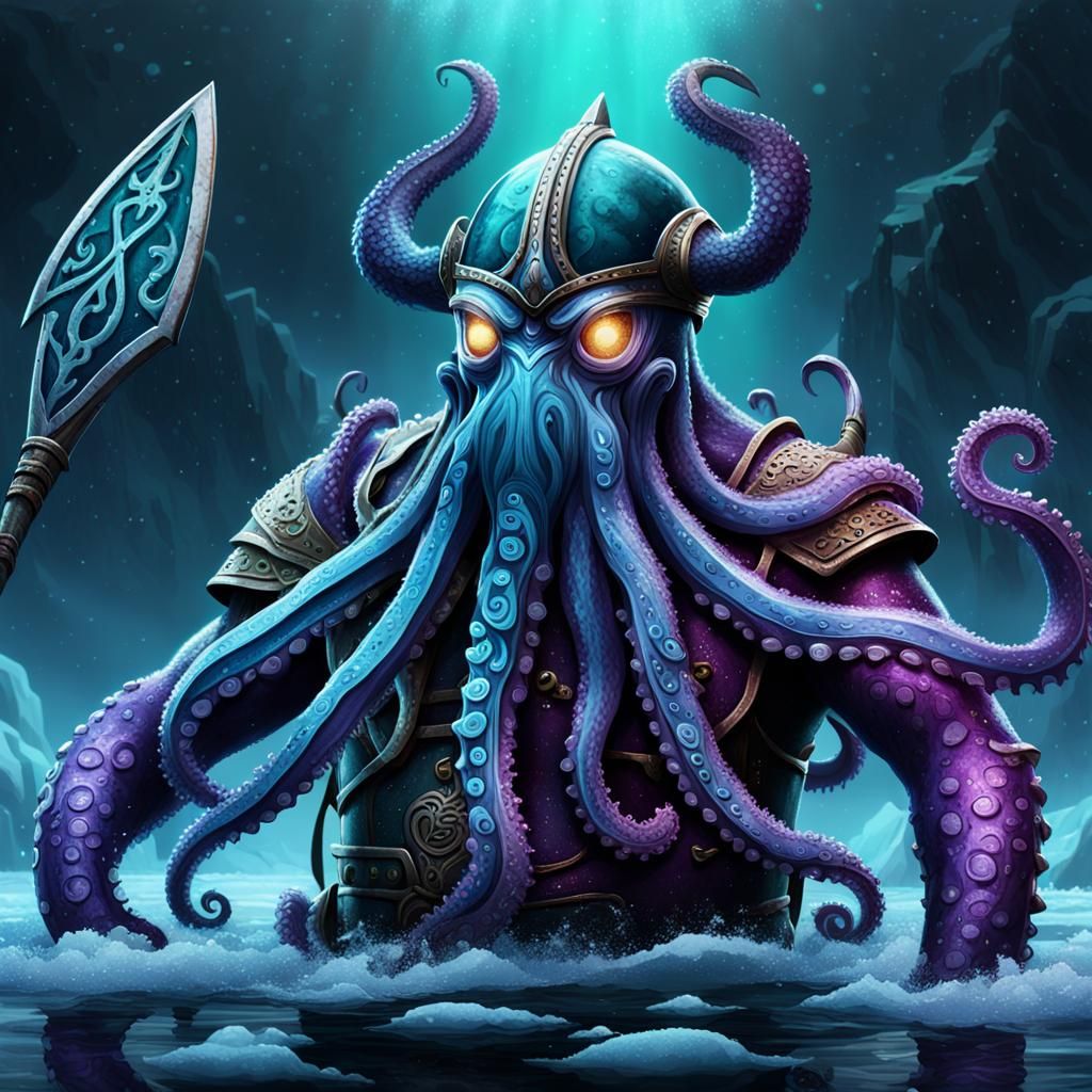 Viking Octopus in Epic Concept Art Style
