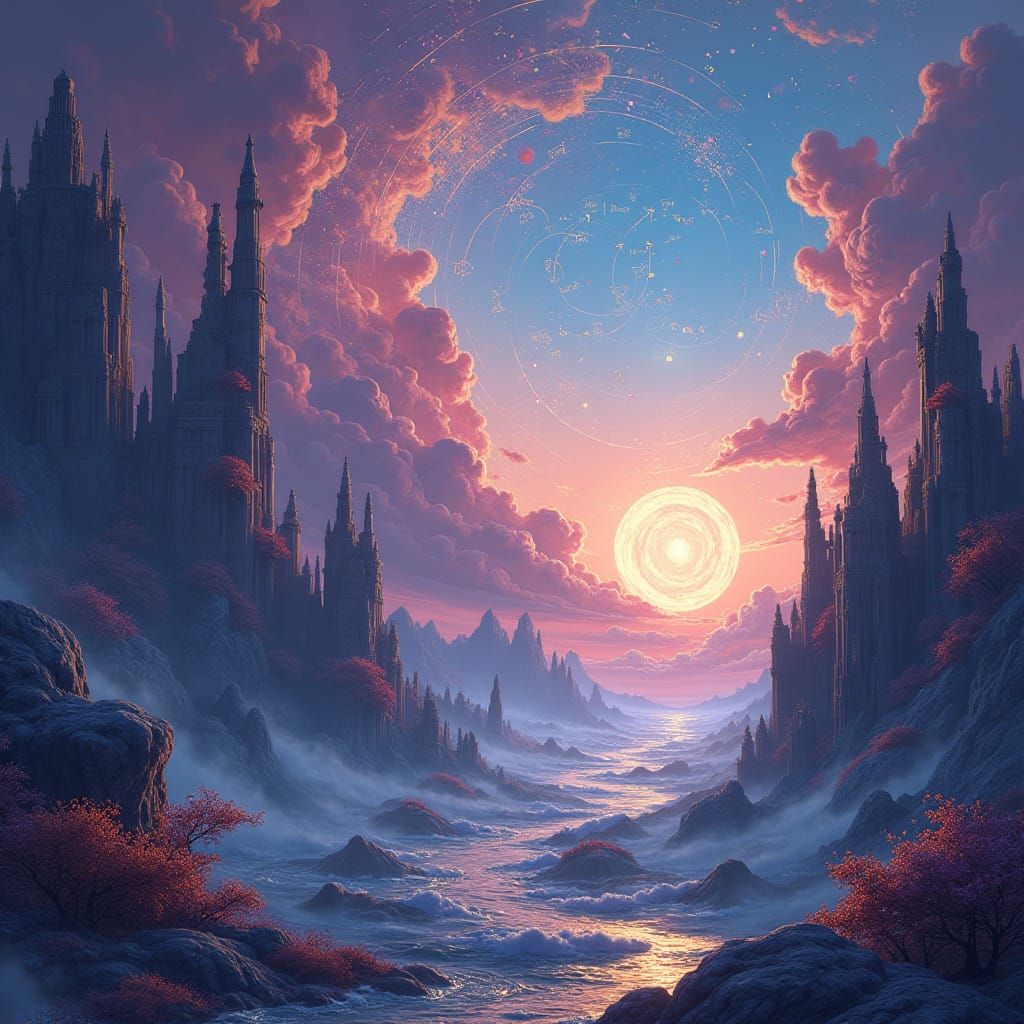 Mystical Maths Equations in Dreamlike Realm