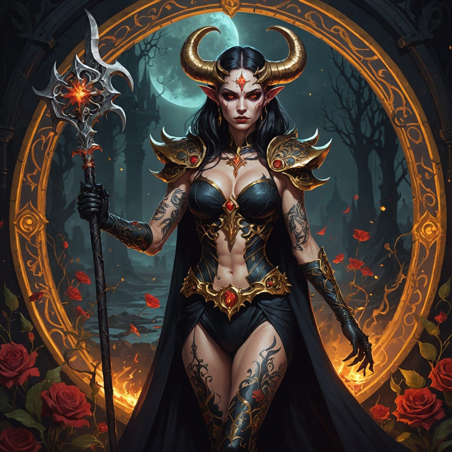 Eldritch Mushroom Demoness with Runic Scythe