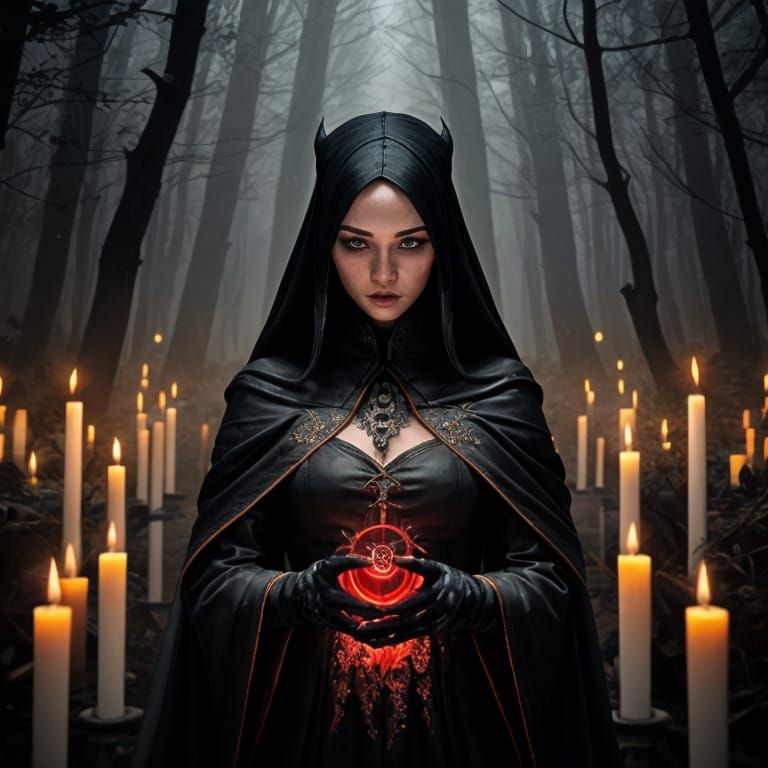 Witch of Blood: A Dark Fantasy Illustration