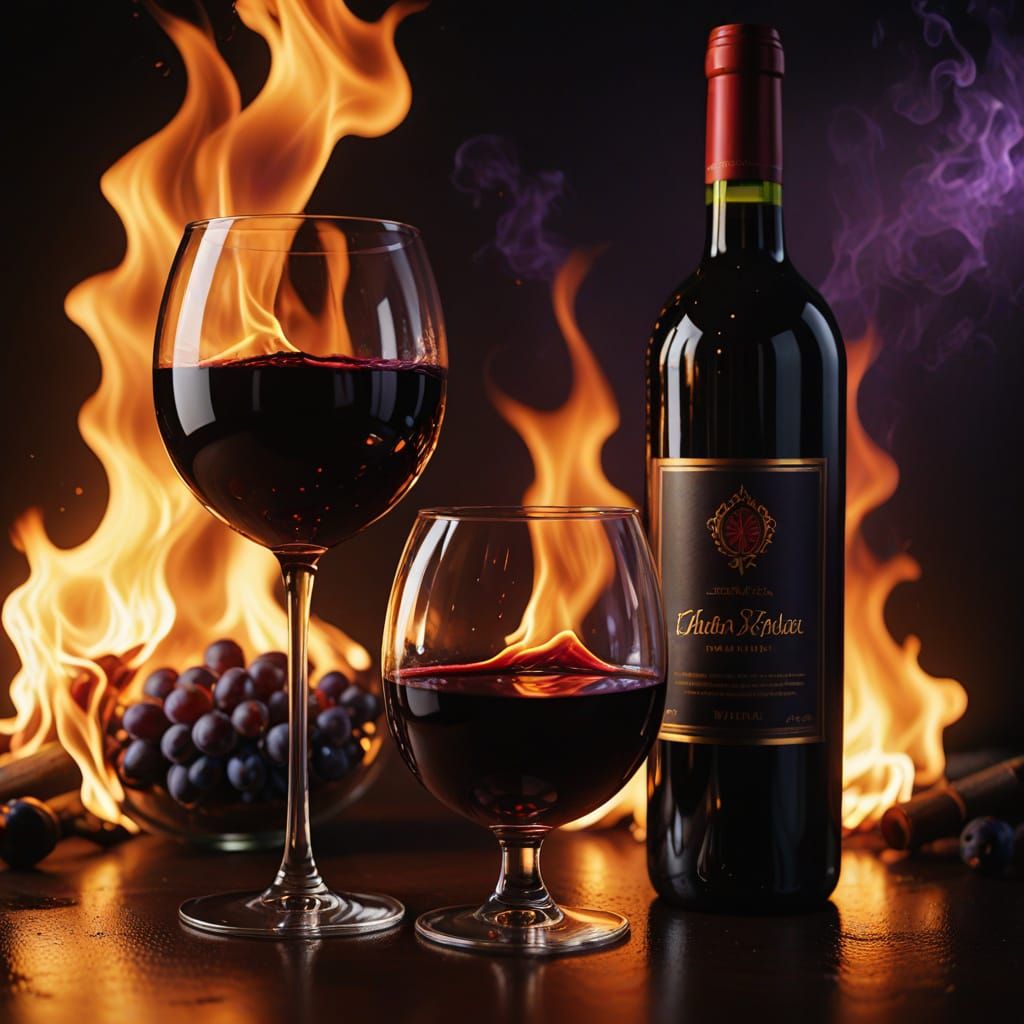 Hyper-Realistic Wine Scene in Oil Painting Texture