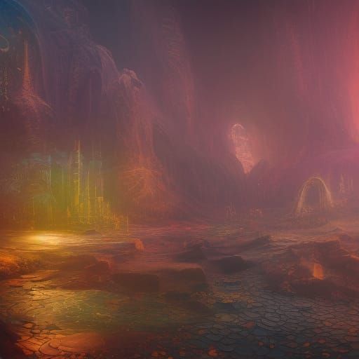 Compact Disc Art in Detailed Matte Painting Style