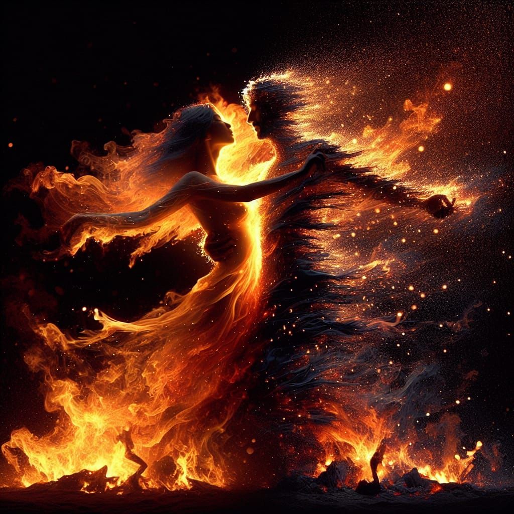 Bonfire Dance: A Symphony of Smoke and Fire