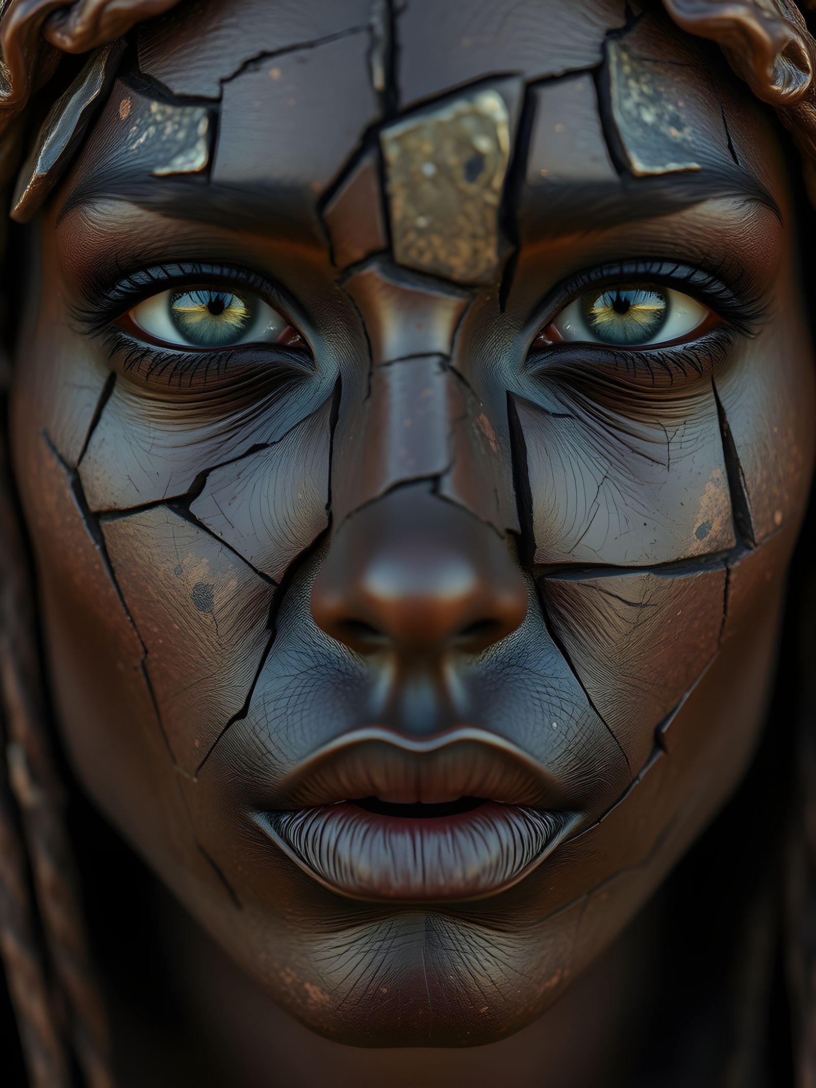 Epic Barro Negro Pottery Shards Face