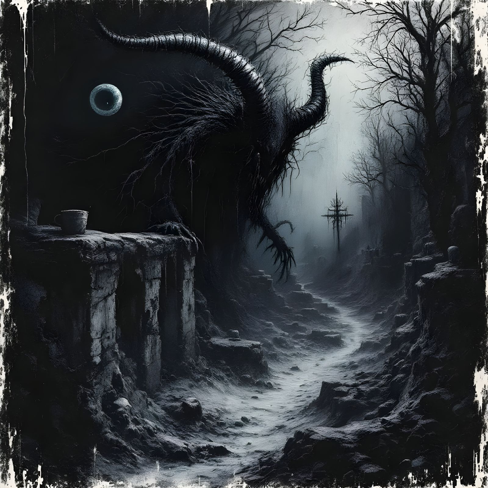 Creepy Abstract Horrors and Satanic Black Metal Art