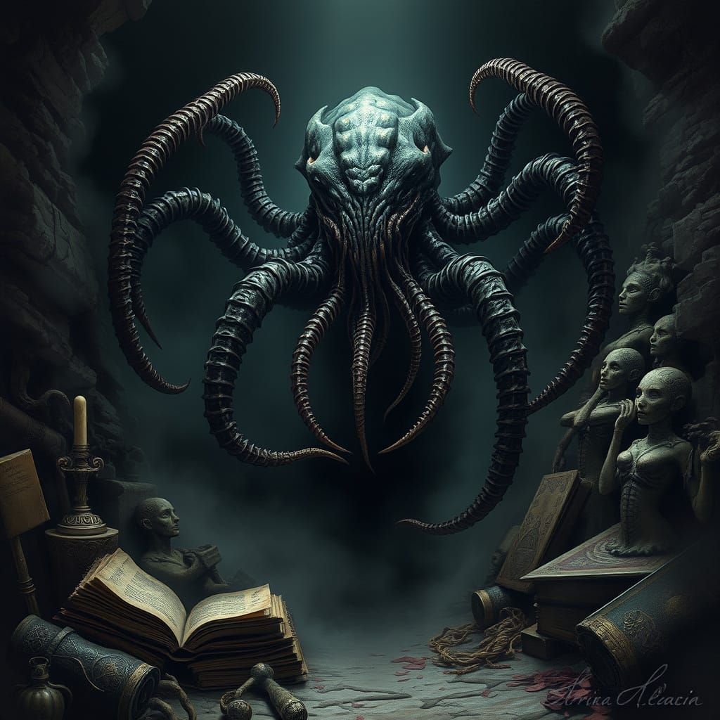 Eldritch Horror Emerges from the Abyss in a Dark, Gothic Sce...