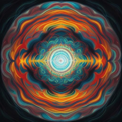 Surreal River Landscape in Abstract Expressionist Style