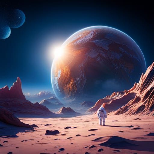 Astronaut Exploring Inner Universe: Fantasy Concept Art