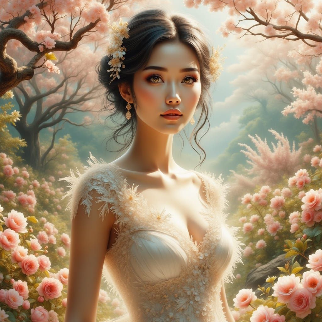 Stunning Chinese Woman in Dreamy Cheongsam Dress