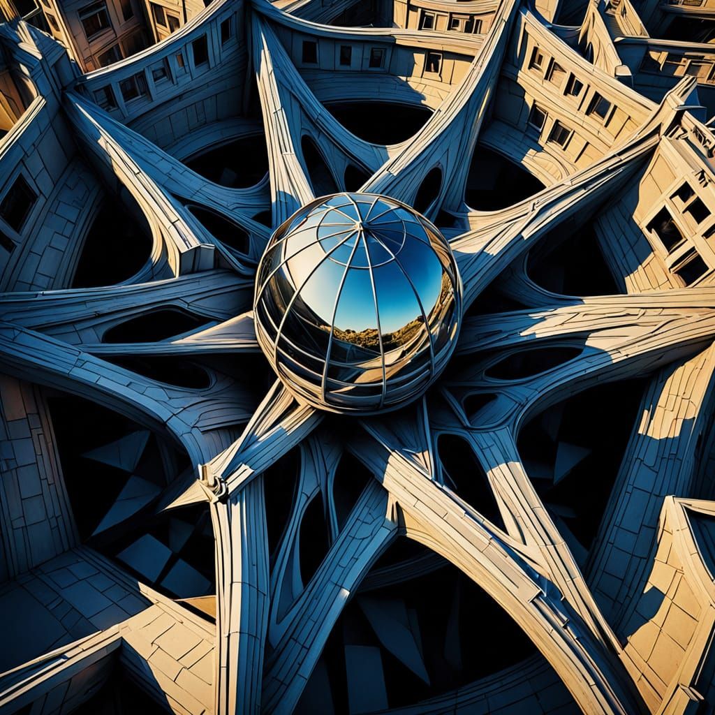 Paradoxical Sculpture in Shimmering Metallic Hues