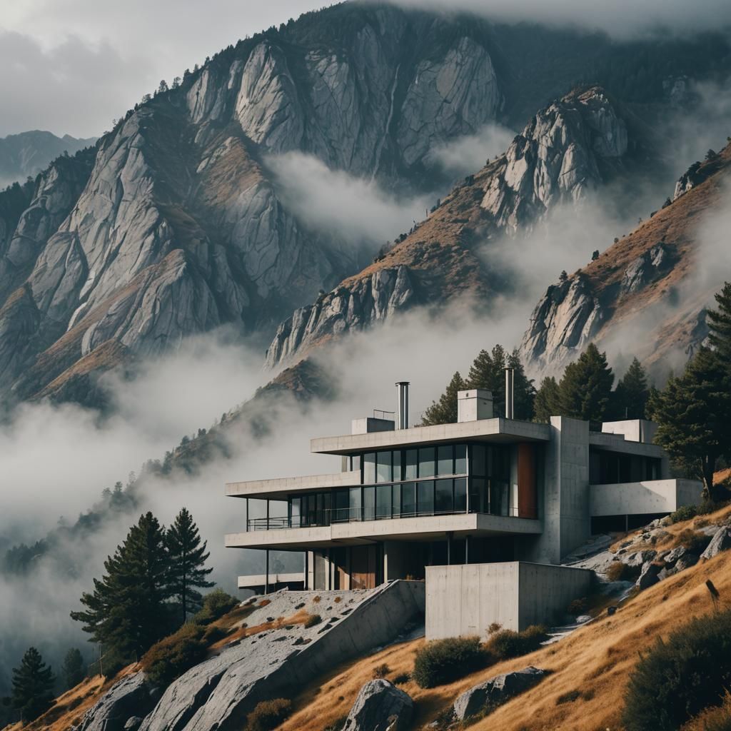 Modernist Mountain House with Steel Accents