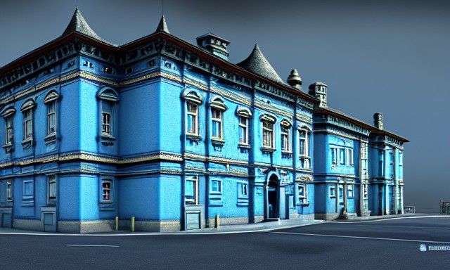 Blue Ivy Police Station in Ligne Claire Style