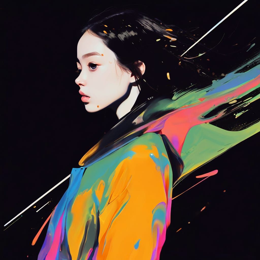 Girl Cloaked in Jellyfish Bell: UI Airbrush Art