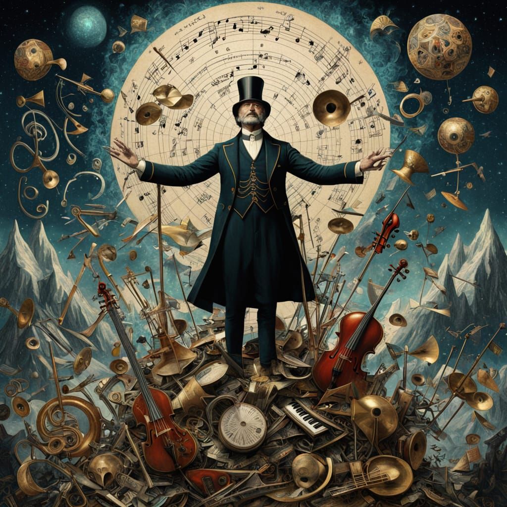 Conductor of Chaos: A Surreal Supervillain in Psychedelic Ar...