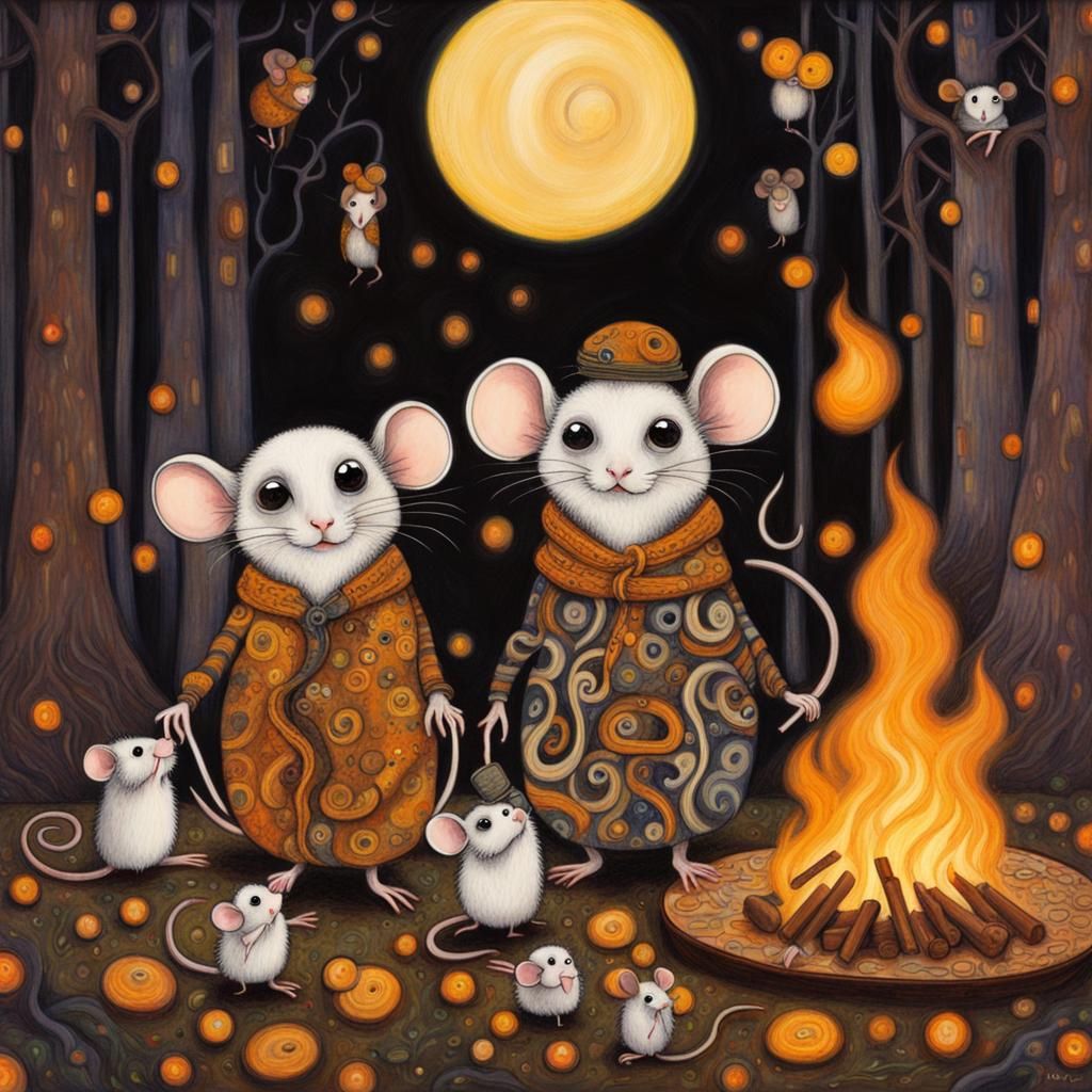 Mice singing around the campfire
