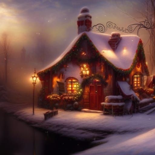 Christmas Cafe: Detailed Matte Painting