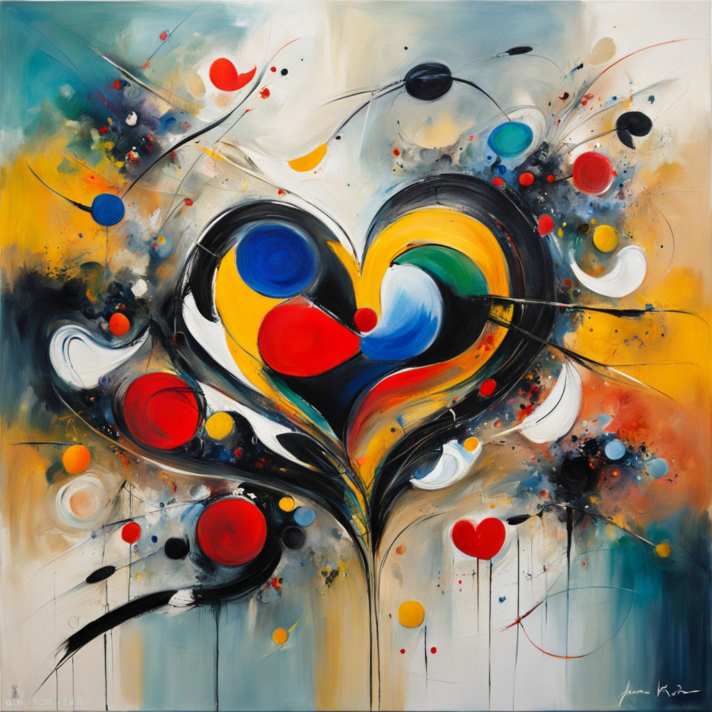 Vibrant Impasto Oil Painting of Sensual Love