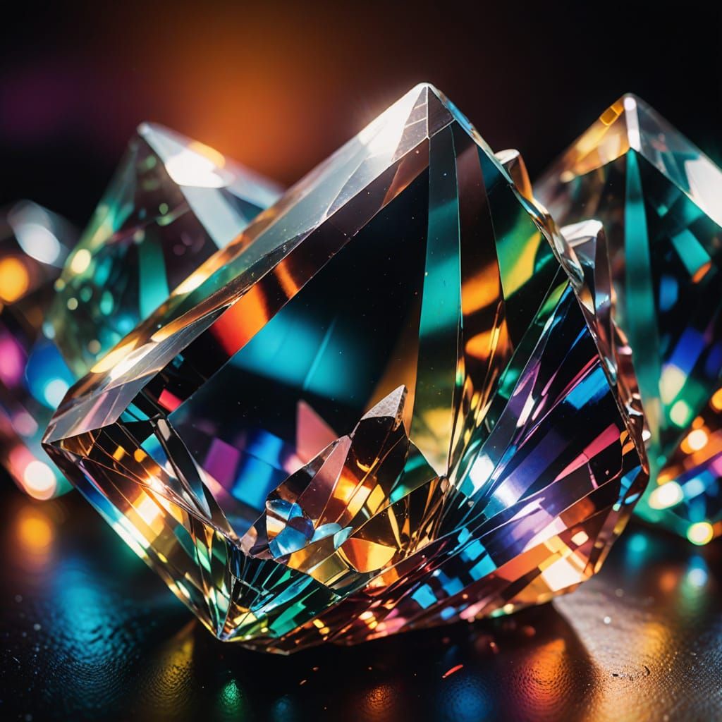 Rainbow Light Refracting Through Crystal: Macro Film Still