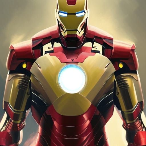 Hyperdetailed Iron Man Portrait in Volumetric Lighting