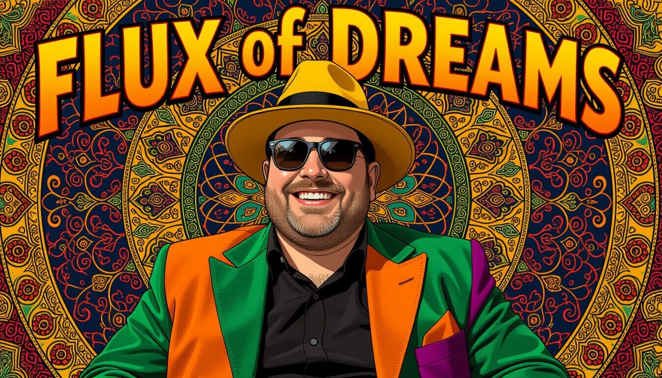 Psychedelic Man in Art Deco Flamenco Style