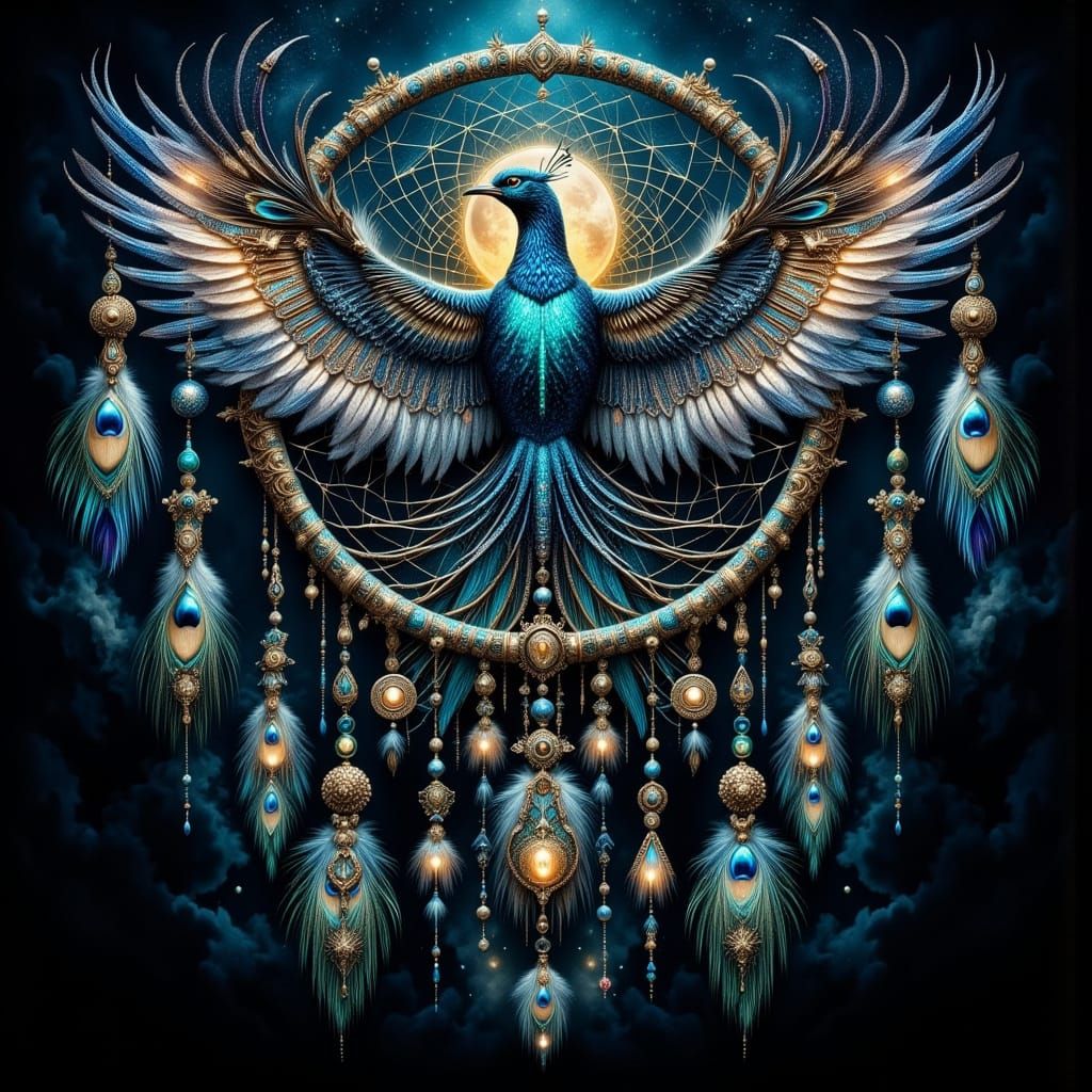 Hyperrealistic Dreamcatcher in Mystical, Cinematic Style