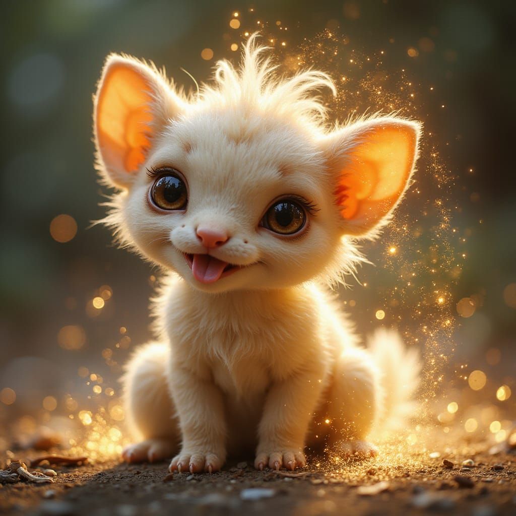 Adorable Zoomorphic Creature Artwork with Soulful Eyes