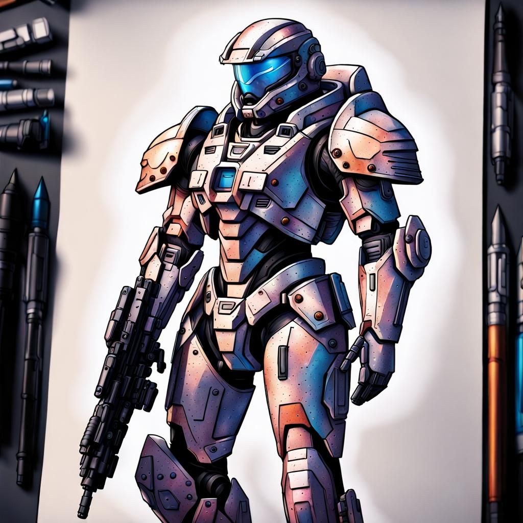 Drawing: EVA Heavy Duty Powered Armor - Combat Rated