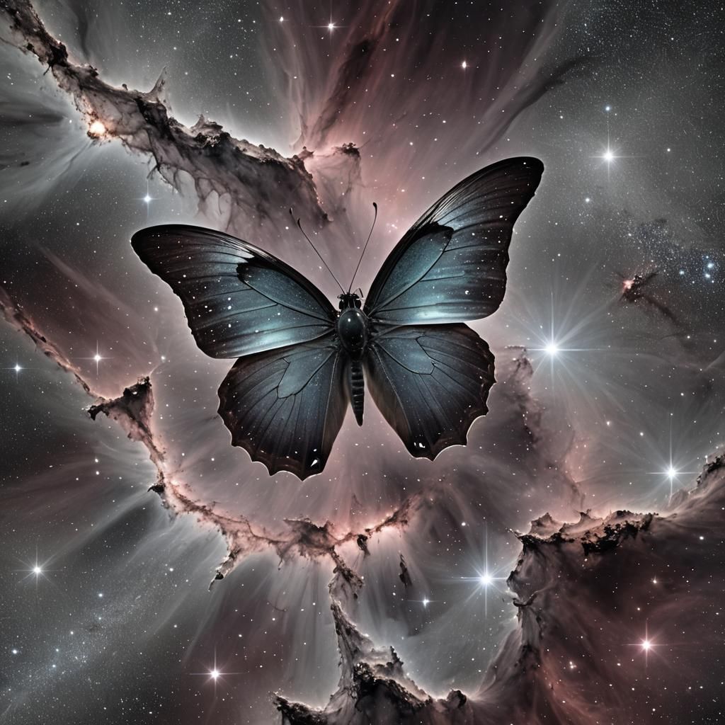 Cyberpunk M57 Nebula Transforms into Butterfly