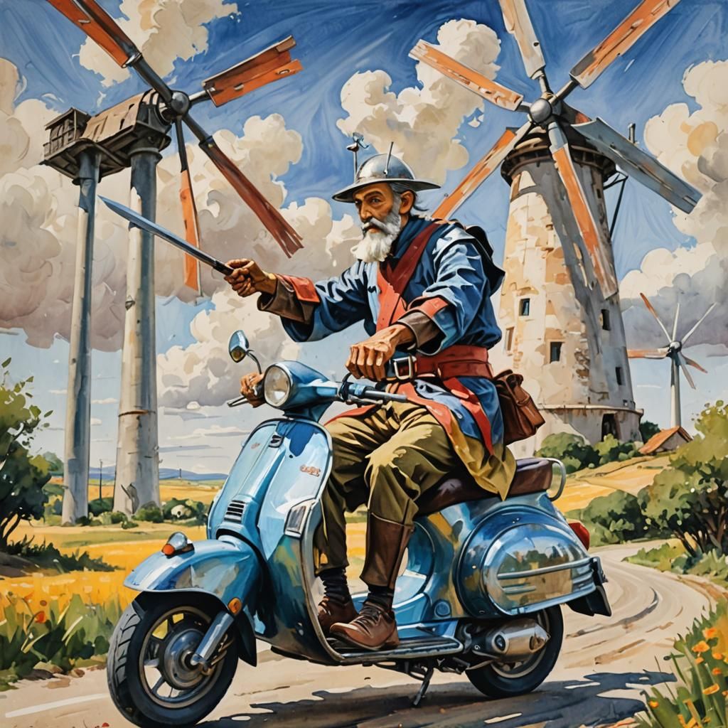 Don Quixote's Modern Quixotic Quest: Gouache Style
