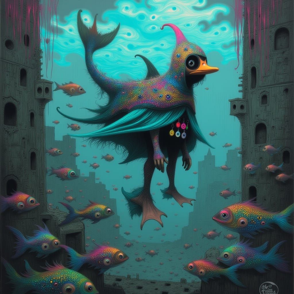 Duck-Shark's Atlantis Adventure: Dreamlike Underwater Scene