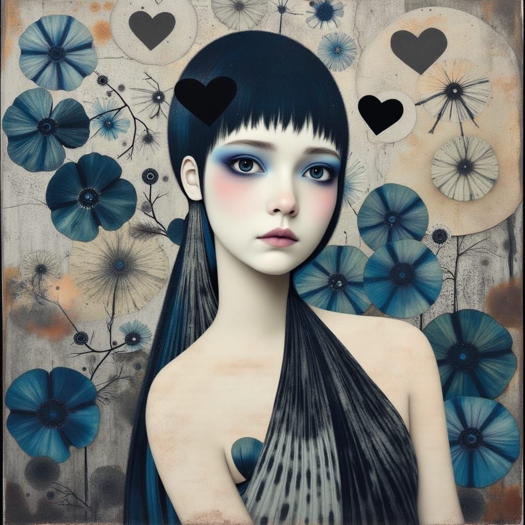 Ethereal Woman in Avant-Garde Origami Shibori Top