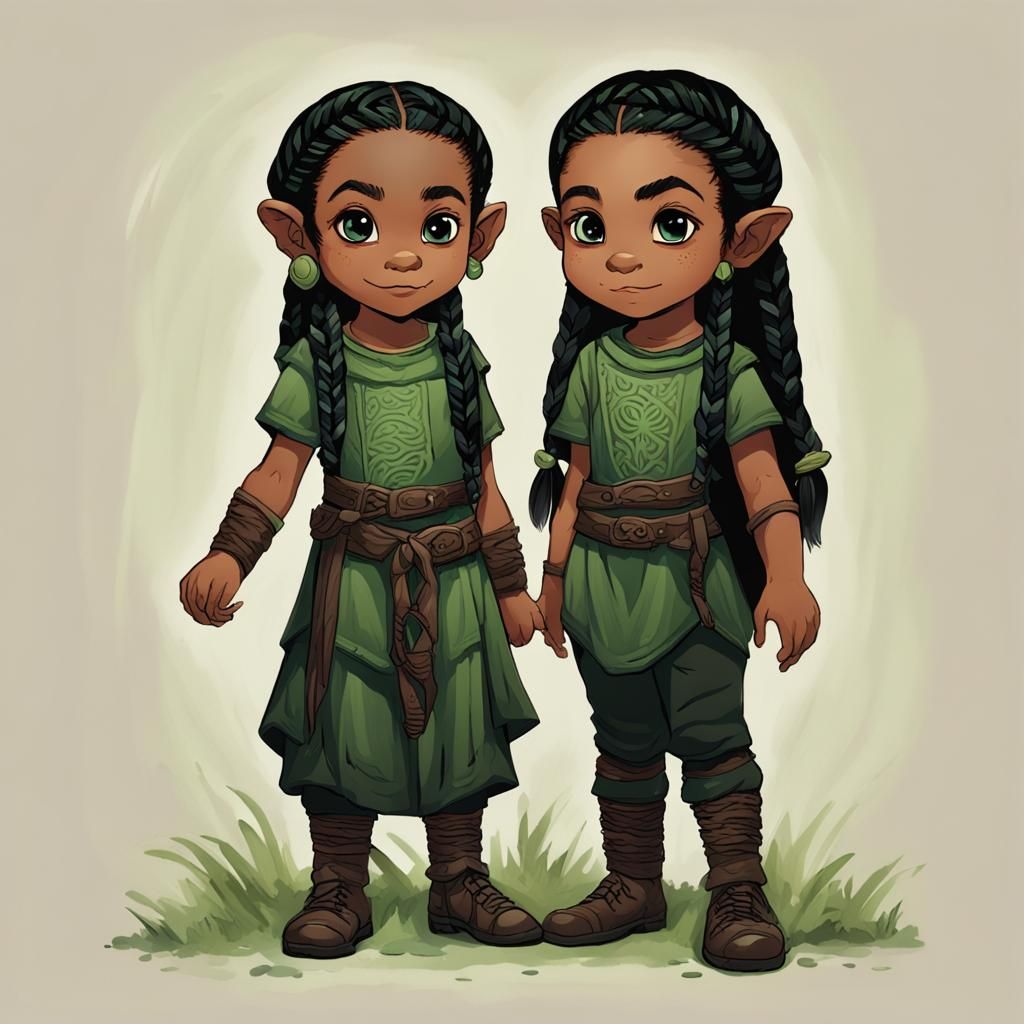 Female Halfling Portrait with Braided Hair