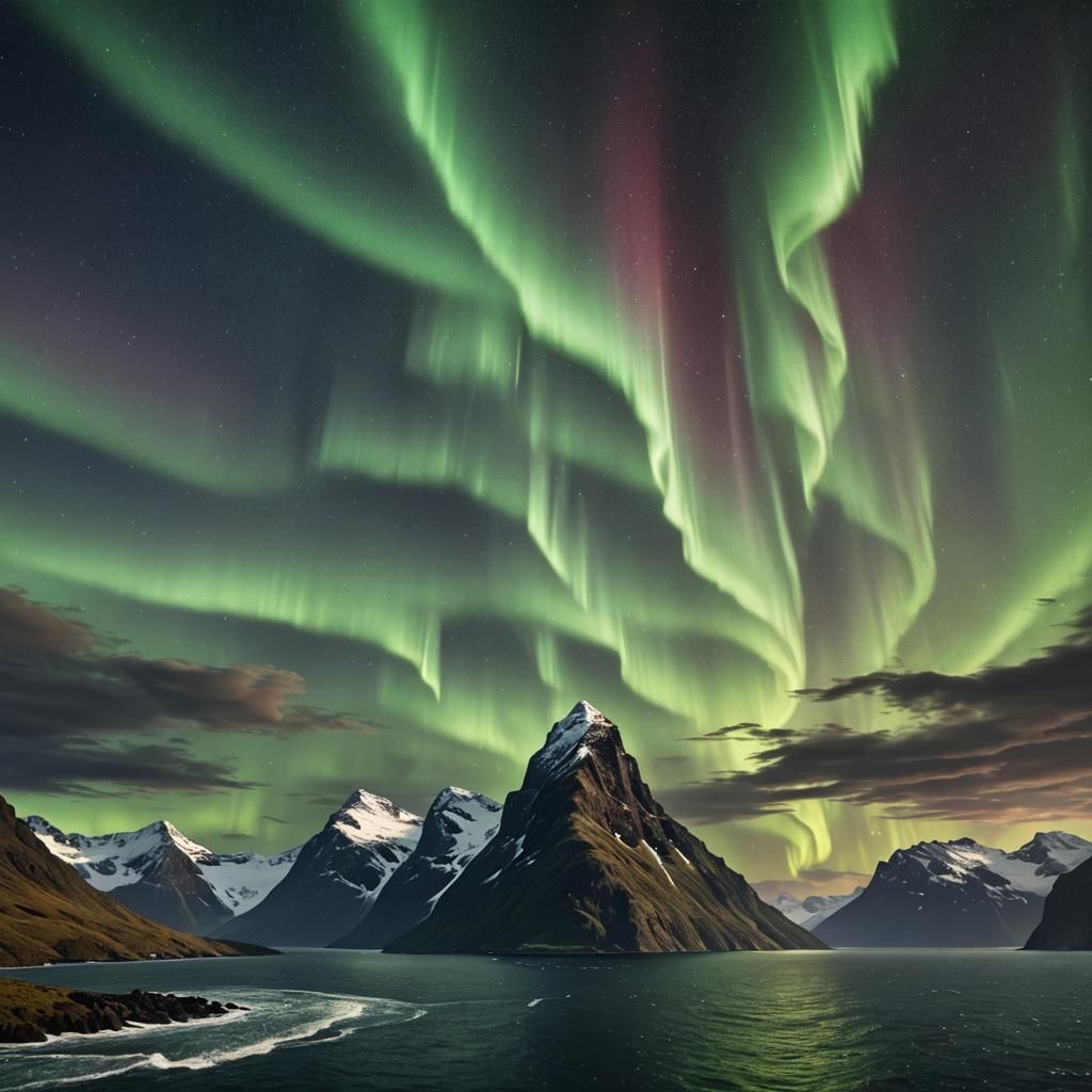 Aurora Australis Over Cape Horn: Digital Matte Painting
