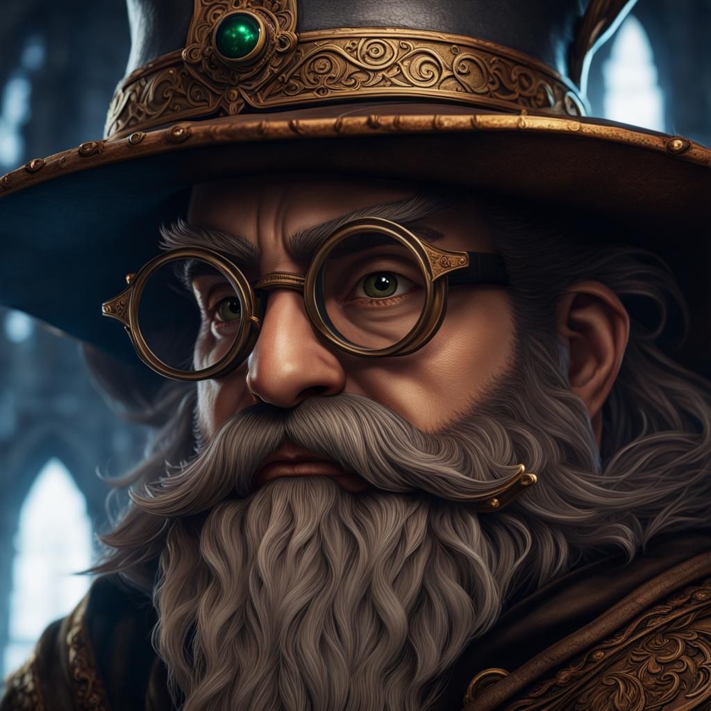 Wise Dwarf Alchemist Portrait in Detailed Digital Painting