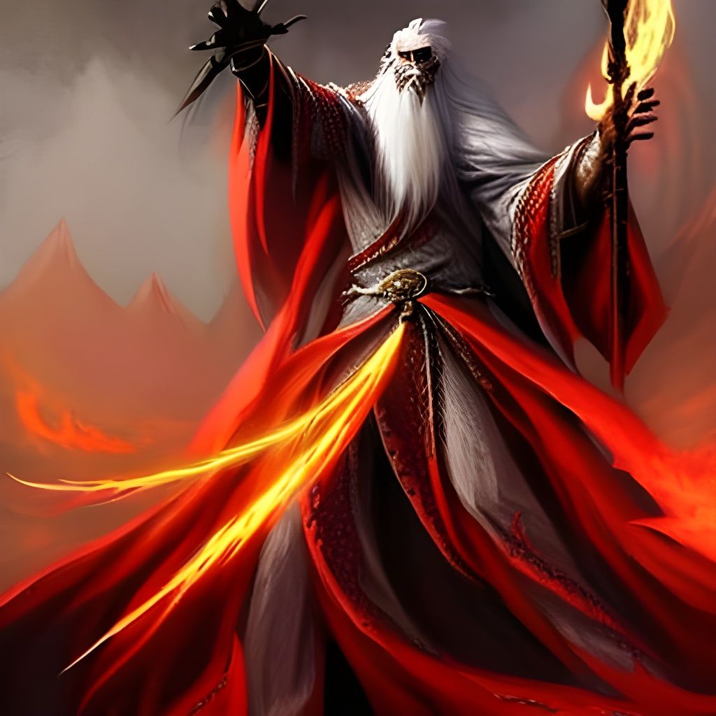 Epic Fire Mage Concept Art Portrait