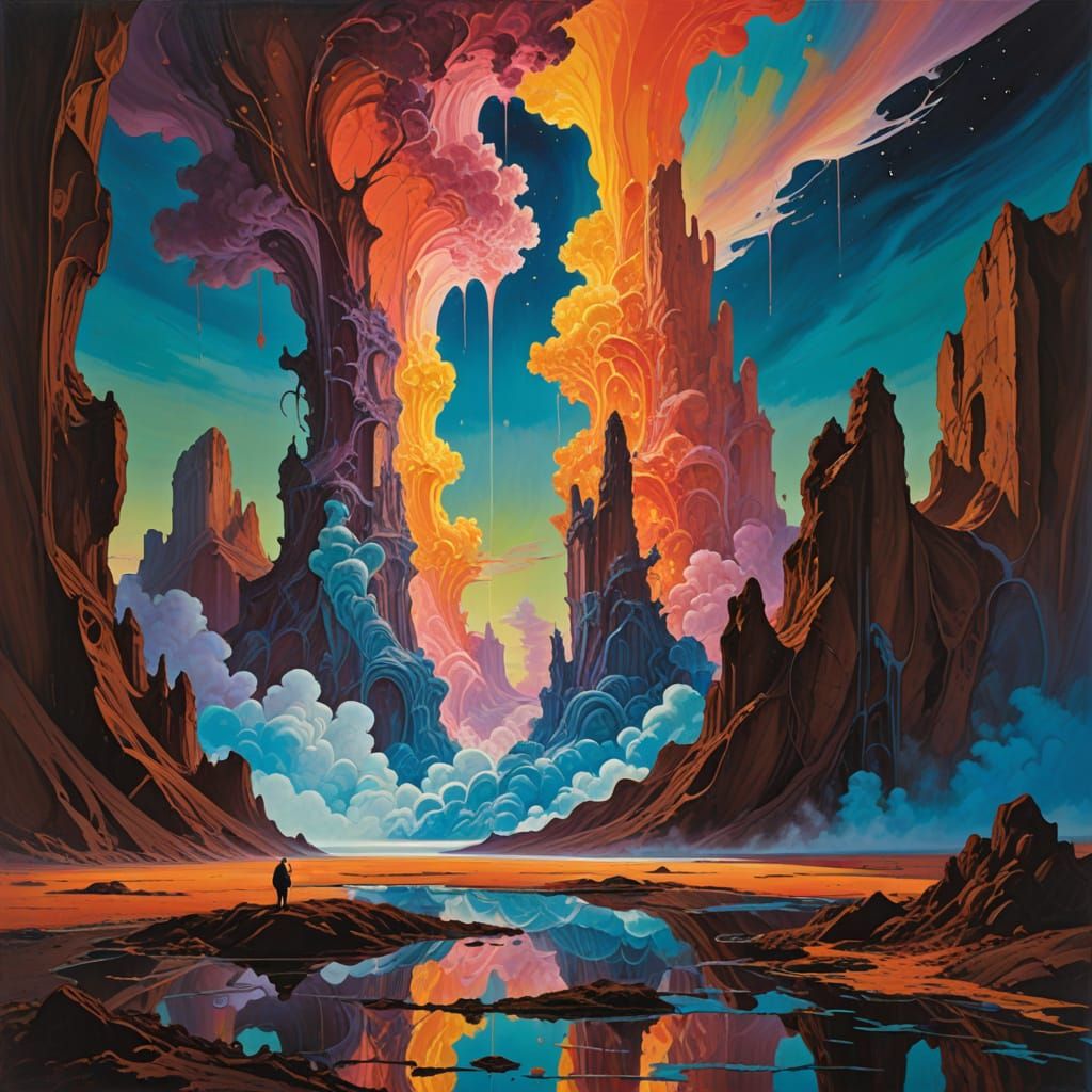 Ethereal Couple in Iridescent Love Silhouette