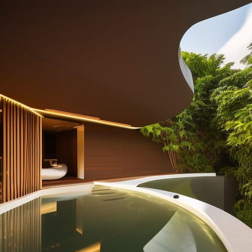 A futuristic home with a glass exterior and a rooftop garden by Wallflower Architecture + Design , Singapour, curves ver...