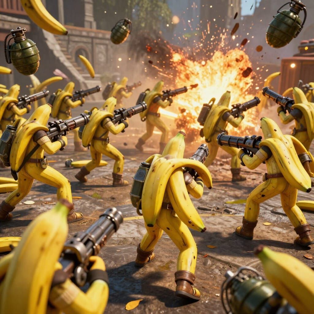 Mutated Bananas Attack Fortified Position in Epic 3D