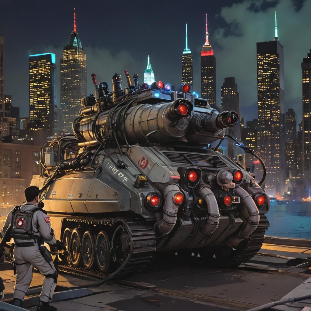 Ghostbusters Tank in Comic Book Art Style