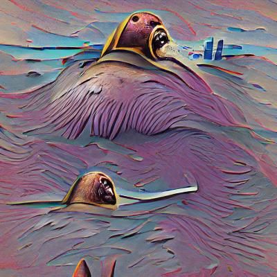 Cartoon Walrus Generated by AI