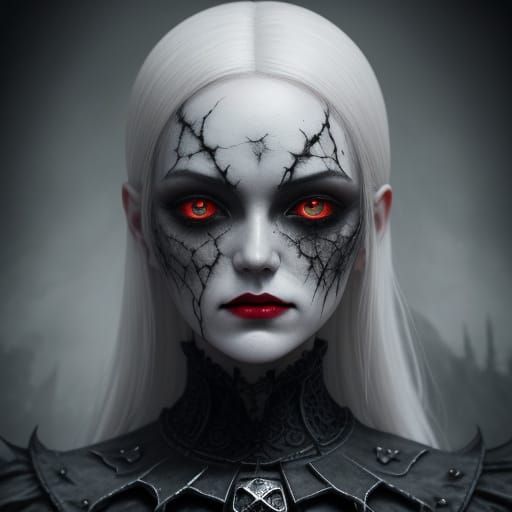 Eerie Gothic Doll Portrait in Dark Fantasy Style