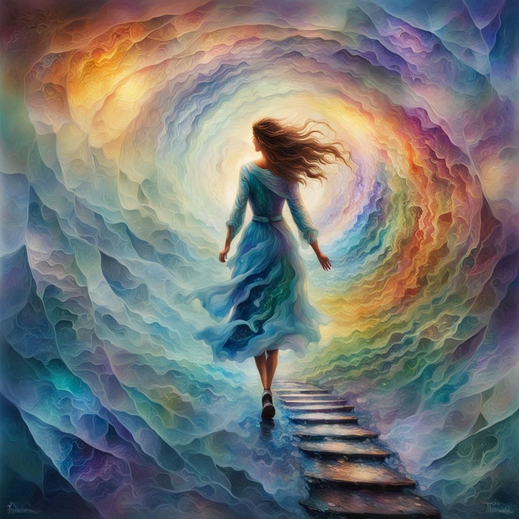 abstract image of a maelstrom of shattered glass, nomadic fe...