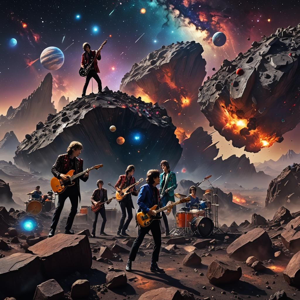 The Rolling Stones Concert on Asteroid, Fantasy Art