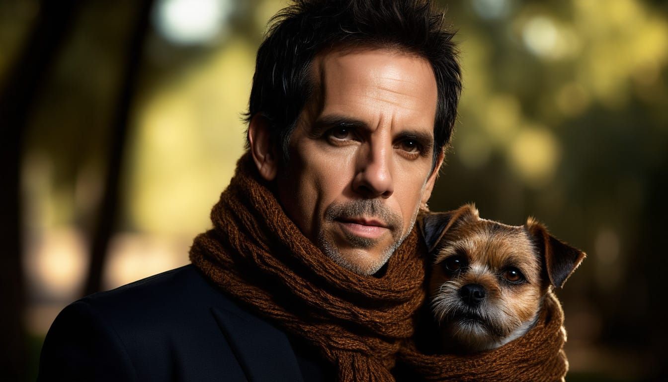 Ben Stiller as Ted in a Moody Park Scene